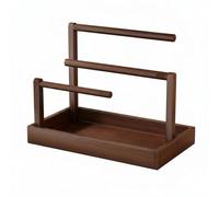 Wzmzjy Présentoir à Bijoux Porte Colliers Bracelet Montre Support Organizer en Bois Massif Finition Noyer à Trois Niveaux avec Plateau Stable Convient à, Trois Tiges
