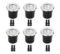 WZYJLyds Basse Tension COB Lampe Jardin Enterré 6 Paquets Spot LED Exterieur Encastrable 12V IP67 Étanche Pour Éclairage de Jardin Marche Extérieure, Allée, Terrasse(Warm White light,10W)