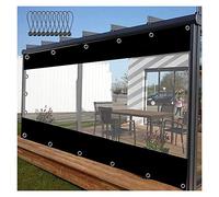 WZYJLyds Rideaux de Bâche Imperméables Extérieurs, Pergola Porche Belvédère Panneaux Latéraux de Bâche Transparente, Bâche Claire Étanche Noir en PVC (Couleur : WxH, Taille : 400x200cm(13.1 * 6.6ft))