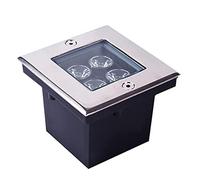 WZYJLyds Spot LED Encastrable Exterieur Carré 4W Spots Encastrables Au Sol Verre Trempé Forte Capacité de Charge IP67 Étanche for Extérieur, de Jardin, de Terrasse, de Rue(Blanc Froid,110-220V)