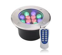 WZYJLyds Spot Submersible Encastrable pour Piscine avec Changement de Couleur RGB Étanche IP68 Gradable Lampe Encastrable Exterieur Color pour Immergé, de Jardin, D'étang(18W,AC12V)