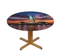 WZYWHJ Statue de la Liberté, impression USA Nappe de table ronde S Décoration de la maison imperméable et infroissable pour cuisine, restaurant et fête
