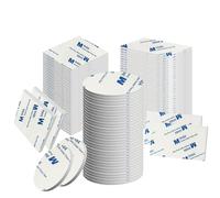 WZYZW Lot de 60 rouleaux adhésifs adhésifs double face en mousse auto-adhésive, ruban de montage avec carrés, rectangles et ronds (blanc)