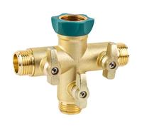 Wzzy Gurden Adaptateur de Robinet 3 Voies - Répartiteur en T 3/4" avec vanne d'arrêt, Double raccord - Idéal pour système Gardena, Distributeur de raccordement d'eau pour Jardin et Machine à Laver