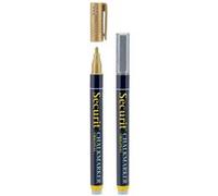x 2 Feutres craie Or&Argent Taille de mine 1 2mm Securit 5