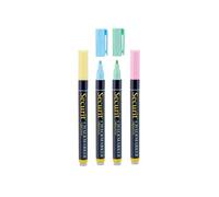 x 4 Feutres craie à encre liquide coloré Vert, Bleu, Jaune et Lila Taille de mine 1 2mm Securit