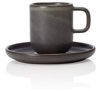 x 6 tasses à espresso et soucoupes en Grès 0,09 L Gris pierre H 65 mm Was Germany Gris G