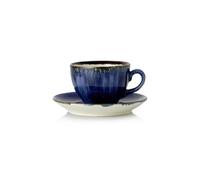 WAS Germany Lot de 6 tasses supérieures et soucoupes 0,25 l porcelaine océan foncé