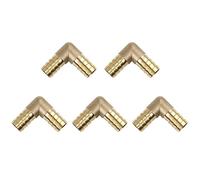 X AUTOHAUX 5pcs Raccord cannelé 16mm Tuyau Barb Coude 90 Degrés Laiton pour Air Eau Huile