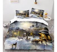 X Cm House De Couette Polyester Coton Housse Couette X Avec Taies D'oreiller Xcm Peinture De Cheval Parures De Lit Anti-Allergique