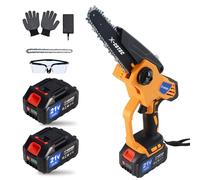 X-COTEC Mini Tronconneuse a Batterie, Tronconneuse Electrique 8 Pouces, Tronçonneuse sur Batterie avec 2 Batteries 4.0Ah et Verrou de Sécurité, Outillage de Jardin Motorisé, pour la Coupe du Bois