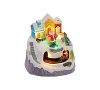 X-Institute Scène de Village de Noël à lumière LED avec Père Noël/Arbre Rotatif, Figurines de Collection de Noël éclairées Musicales pour décoration d ' intérieur Figurine de Collection