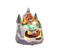 X-Institute Scène de Village de Noël à lumière LED avec Père Noël/Arbre Rotatif, Figurines de Collection de Noël éclairées Musicales pour décoration d ' intérieur Figurine de Collection