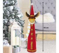 Décoration de Noël renne Figurine de l'Avent renne de Noël, rouge blanc or marron, plastique, LxH 3,5x18 cm