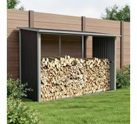 X-Metal Abri Bûches en Métal Anthracite, 3,6 m², 6 Stères, 190 cm de Hauteur, 33 kg, Acier Galvanisé, Résistant à la Corrosion