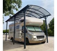 X-Metal Carport Aluminium 18,3m² pour Camping Car | Structure Anthracite avec Panneaux Polycarbonate 6mm | Hauteur 360cm, Gouttières Intégrées, Résistant aux Intempéries