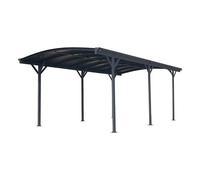 X-Metal Carport Autoportant en Aluminium et Polycarbonate 17,28m² | Protection Véhicule Anti-UV et Intempéries | Gris Anthracite avec Kit d'ancrage Inclus | Robuste avec Gouttières Latérales