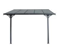 X-Metal Pergola Adossée en Aluminium Anthracite 3,05x3,14m avec Toit en Polycarbonate 6mm
