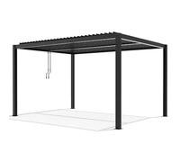 X-Metal Pergola Bioclimatique en Aluminium avec Lames Orientables Anthracite 4x3m 230cm 177,9kg