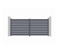 X-Metal Portail Battant Ajouré en Aluminium Anthracite 350x176 cm | Résistant au Vent et Intempéries | Serrure et Accessoires Inclus | Montage Facile | Design Élégant