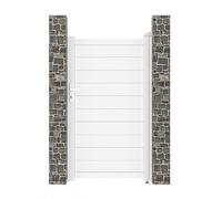 X-Metal Portillon Battant Plein Aluminium 100x173 cm | Blanc RAL 9003 | Serrure et Accessoires Inclus | Design Épuré | Résistant aux Intempéries | Montage Facile