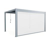 X-Metal Store Coulissant Latéral en Aluminium PVC Polyester Gris Clair 370x218 cm, Modèle 51197, Protection UV 50+ pour Pergola Bioclimatique, 27 kg