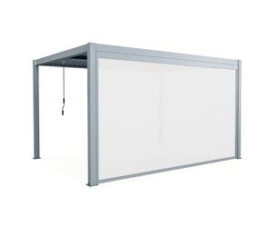 X-Metal Store Coulissant Latéral en Aluminium PVC Polyester Gris Clair 370x218 cm, Modèle 51197, Protection UV 50+ pour Pergola Bioclimatique, 27 kg