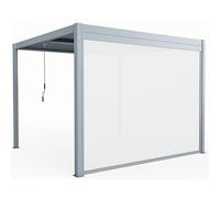 X-Metal Store Coulissant Latéral pour Pergola Bioclimatique, Cadre Aluminium, Gris Clair RAL9006, 270x218 cm, Modèle 51196, Tissu PVC et Polyester 450 g/m², Protection UV 50+, 14 kg