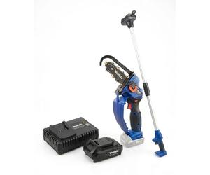 X-SAW Mini Scie à Chaîne Sans Fil 18V avec Rallonge 130 cm, batterie 2 Ah Lithium-Ion et lotur Rapide 105 W