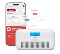 X-Sense Détecteur de CO Connecté Wi-FI avec Alerte Vocale FR, XC0M-iR | Détection de CO, Mesure Température et Humidité, Pile Remplaçable, Mémoire d’Alarme et Niveau Maximal