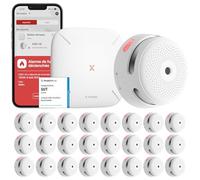 X-Sense Kit Détecteur de Fumée Connecté avec Base SBS50, FS241 | Pile Remplaçable, Compatible Home Assistant, Notifications et Contrôle à Distance via l’Application, EN 14604
