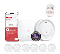 X-Sense Détecteur de Fumée Connecté avec Station de Base SBS50 avec Pad Adhésif Magnétique, Alarme Incendie Intelligent avec Durée de Vie de 10 Ans et Batterie Remplaçable, Fonction APP, XS0D-MR61