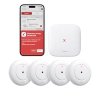 X-Sense Kit Détecteurs de Fuite d’Eau avec Base SBS50, SWS55 | Alarme 110 dB, Portée jusqu’à 500 m, pour Cuisine, Salle de Bain ou sous-Sol