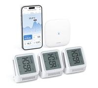 X-Sense Kit Thermomètre Hygromètre Connecté, Blanc, STH0A31 | Compatible Alexa, Contrôle App, Température/Humidité Point de Rosée VPD, Portée 500m