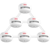 X-Sense Mini-Détecteur de Fumée en Réseau sans Fil, Détecteur d'Incendie avec Batterie Remplaçable, Conforme à la Norme EN 14604, Link+, XS01-WR, Lot de 6