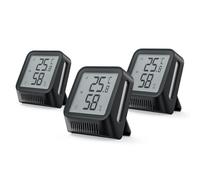 X-Sense Thermomètre Hygromètre Connecté, Base Requise, Noir, STH0A-3 | Compatible Alexa, Contrôle App, Température/Humidité Point de Rosée VPD, Portée 500m