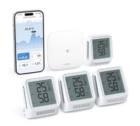 X-Sense Thermomètre Hygromètre Intérieur Connecté Compatible Alexa, Petit Capteur avec Écran LCD, Contrôle Intelligent de la Température et de l’Humidité à Distance, STH0A41