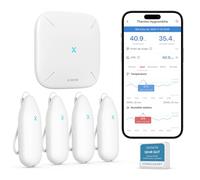 X-Sense Thermomètre Interieur Connecté, WiFi Hygromètre Haute Précision avec Suivi Température et Humidité, Alertes App, Exportation Données, Portée 500m Compatible Alexa, STH55