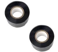 X2 Ruban de réparation silicone isolant et auto-soudant, auto amalgamant, colmate les fuites, étirable et étanche aux UV, à l'air et à l'eau, conditions extrêmes, auto agrippant - Noir - 3m x 25mm