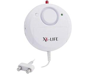 X4-LIFE Alarme d'eau de sécurité, détecteur d'eau, moniteur pour cave, chaufferie ou buanderie, sécurité personnelle
