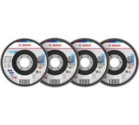 X451 Jeu de disques abrasifs à lamelles, 115 x 22,23 mm, K40/K60/K80/K120, Z27, 60 pièces