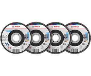X451 Jeu de disques abrasifs à lamelles, 115 x 22,23 mm, K40/K60/K80/K120, Z27, 60 pièces