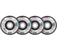 X451 Jeu de disques abrasifs à lamelles, 115 x 22,23 mm, K40/K60/K80/K120, Z29, 60 pièces.