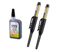 XAGMODSHN Lot de 2 marqueurs à pointe longue de 45 mm avec recharge d ' encre de 15 ml, marqueur rechargeable pour le marquage du bois, de la céramique et du métal, à tête longue rechargeable