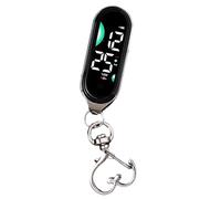 XAGMODSHN Montre de poche électronique LED à suspendre avec porte-clés - Veilleuse - Écrans tactiles - Montre numérique tactile numérique