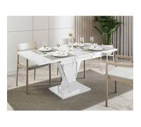 Xandriel - table à manger extensible - blanc - 4 à 6 personnes - Blanc