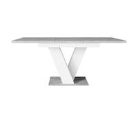 Xandriel - table à manger extensible - gris et blanc - 4 à 6 personnes - Blanc/chêne clair