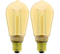 Xanlite Ampoule LED déco Hologramme EDISON au verre ambré, culot E27, 4W cons., 200 lumens, lumière blanc chaud (Lot de 2)