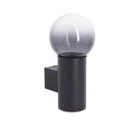 Xanlite Applique murale filaire noire boule fumée IP44
