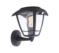 Xanlite Applique Murale Solaire Rétro Noire LED avec Détecteur de Mouvement, IP44, 400 Lumens, 3000K Blanc Chaud, Autonomie 33h - Éclairage Décoratif Solaire Intelligent pour Jardin ou Terrasse
